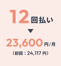 12回払い：23,600円/月（初回：24,117円）